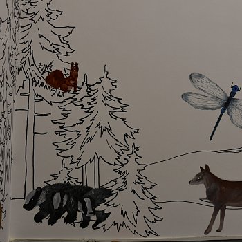 
                                O výmalbu dětské herny HOPík - Blansko se postarali žáci výtvarného oboru ZUŠ Blansko pod vedením Evy Juračkové. Předlohou jim byla zvířata z českých lesů. FOTO: Renata Spotzová
                                    